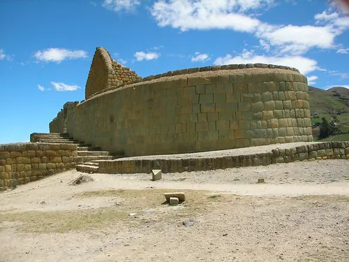 Ingapirca ruins seen from the southwest from the road